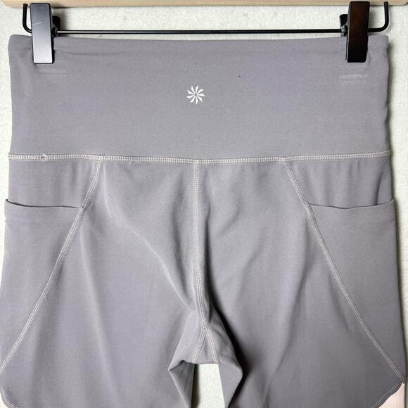 Athleta Powevita High Rise Salutation Colorblock Ankle Leggings Gray Light Pink - Picture 8 of 13